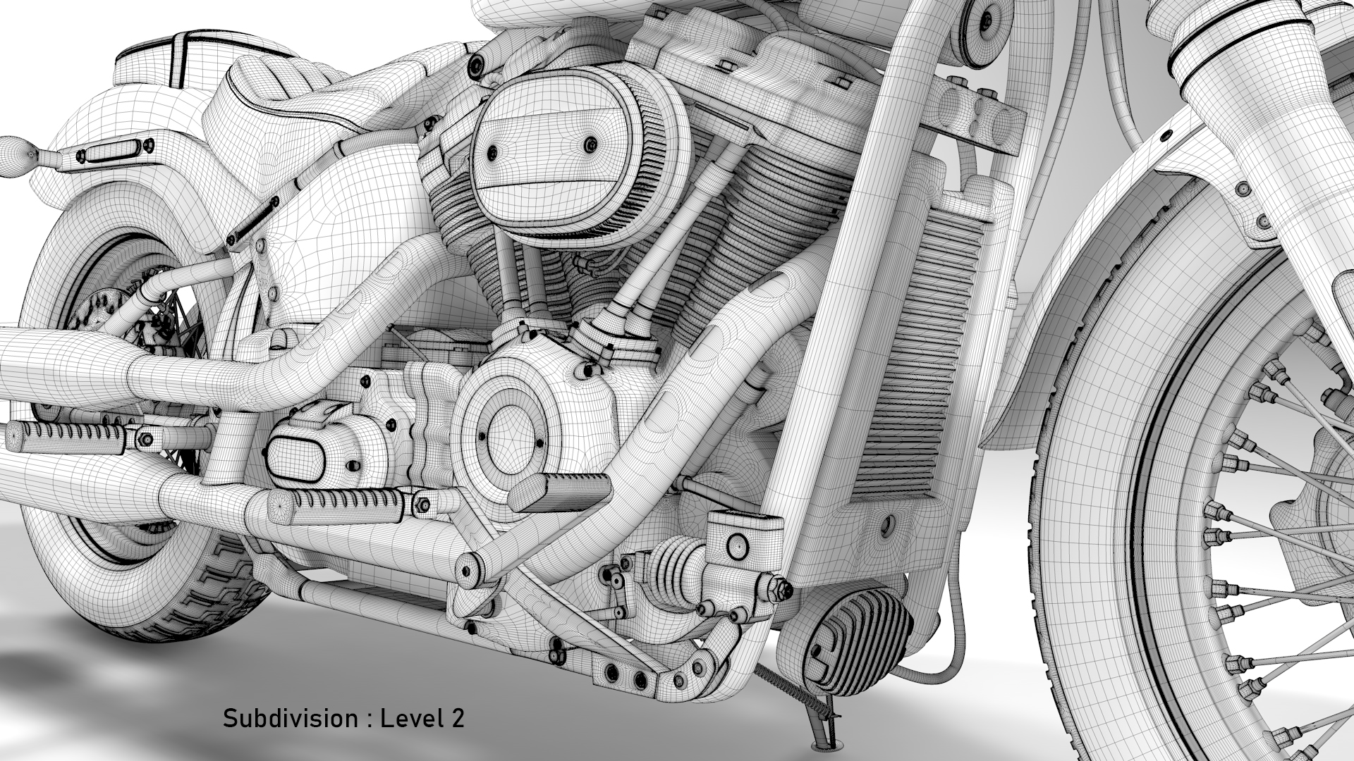 Realistic Harley Davidson Street Bob 2021 Vivid Black 3D Model