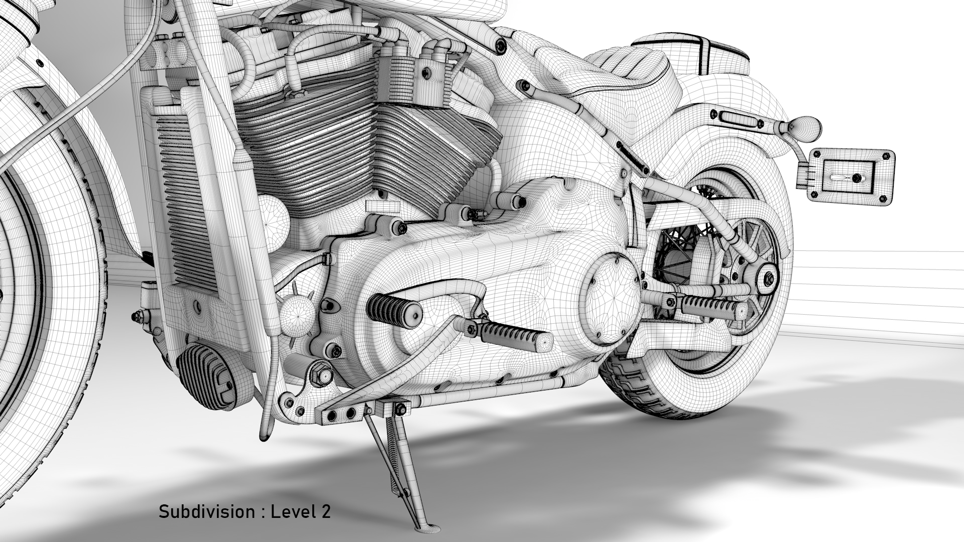 Realistic Harley Davidson Street Bob 2021 Vivid Black 3D Model