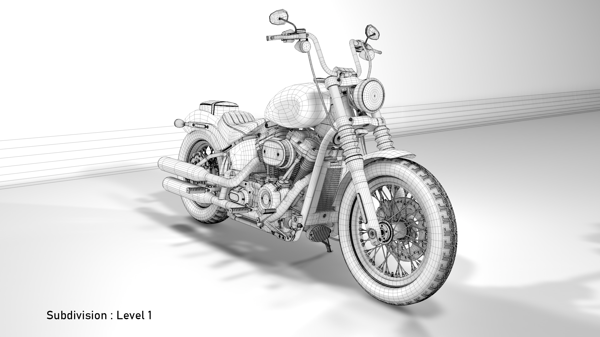 Harley Davidson Street Bob 2021 3D Model (Stone Washed White Pearl)