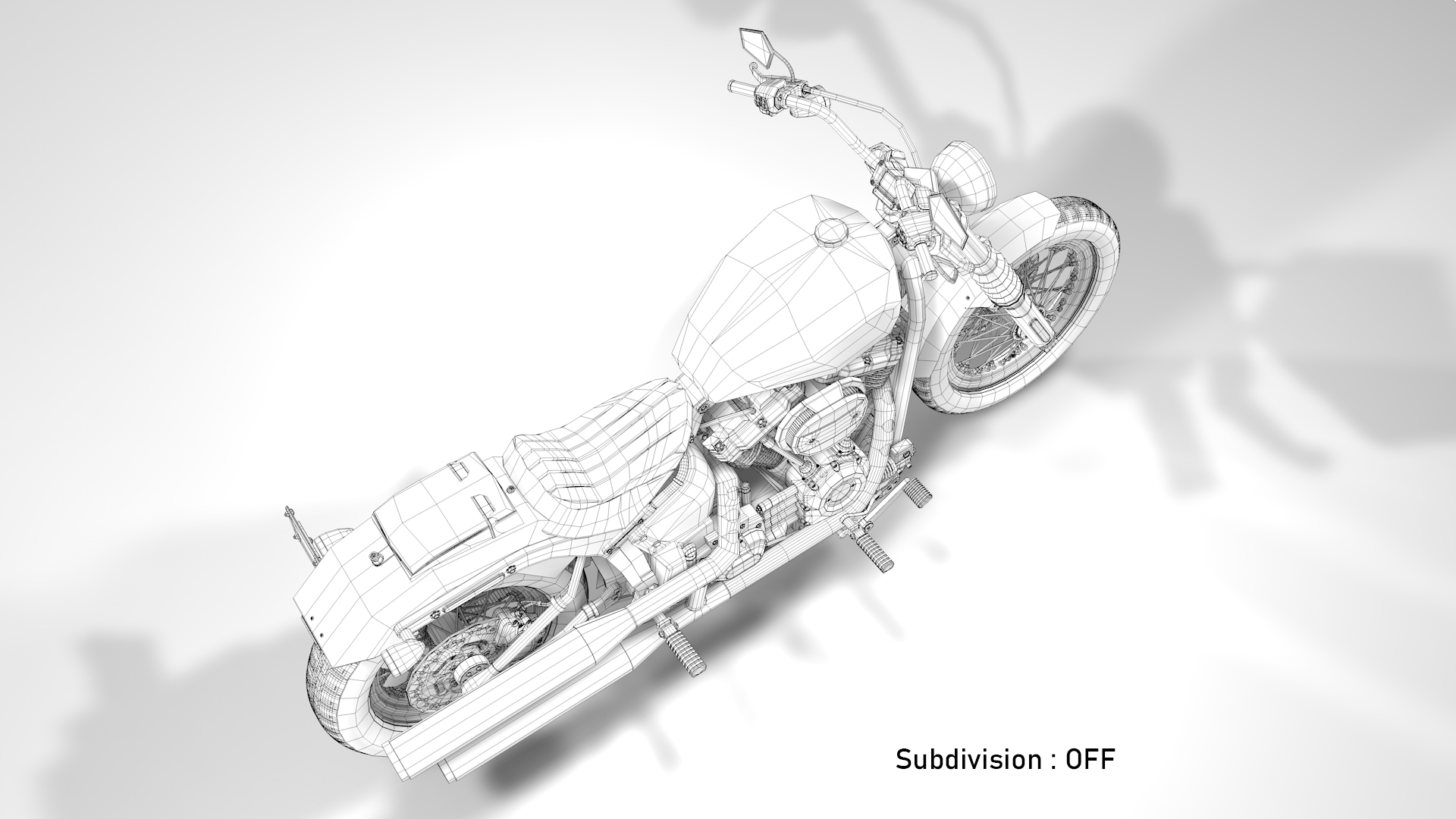 Harley Davidson Street Bob 2021 3D Model (Stone Washed White Pearl)