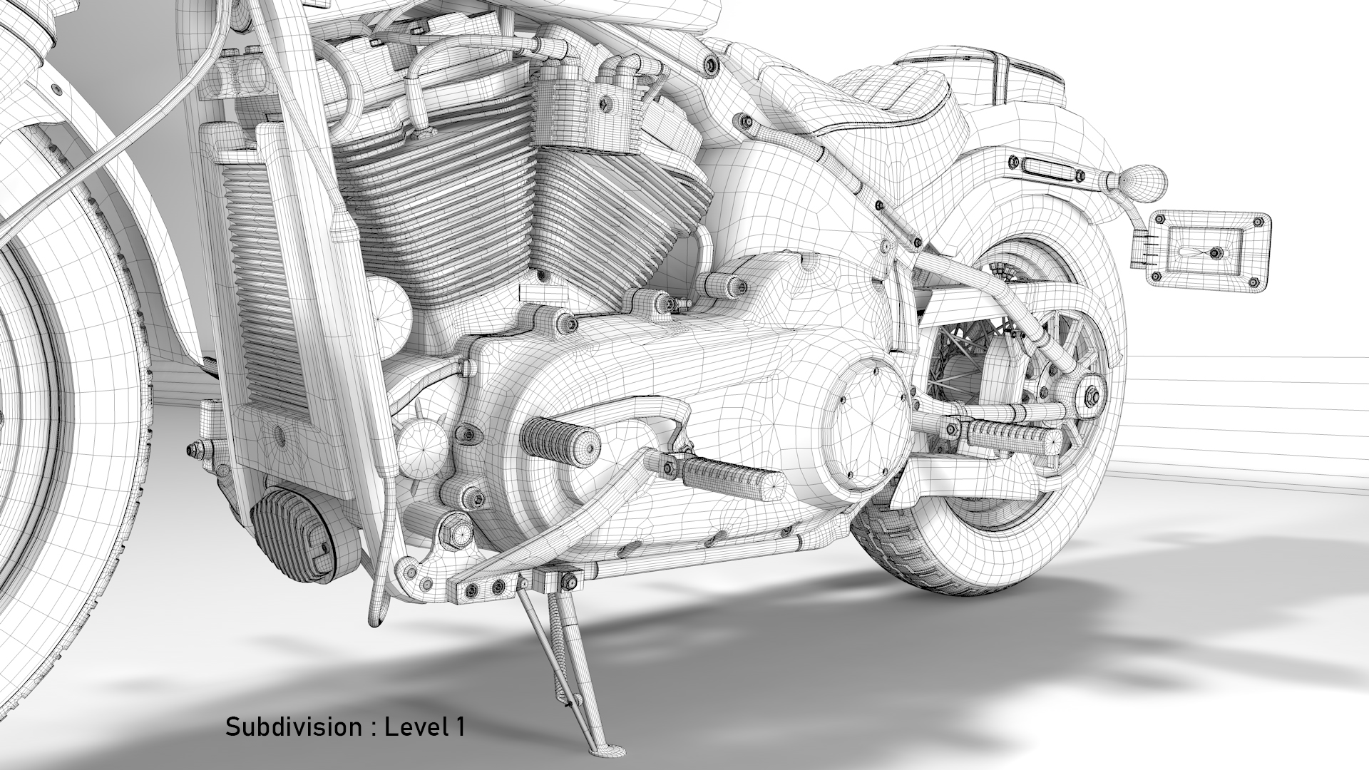 Harley Davidson Street Bob 2021 3D Model (Stone Washed White Pearl)