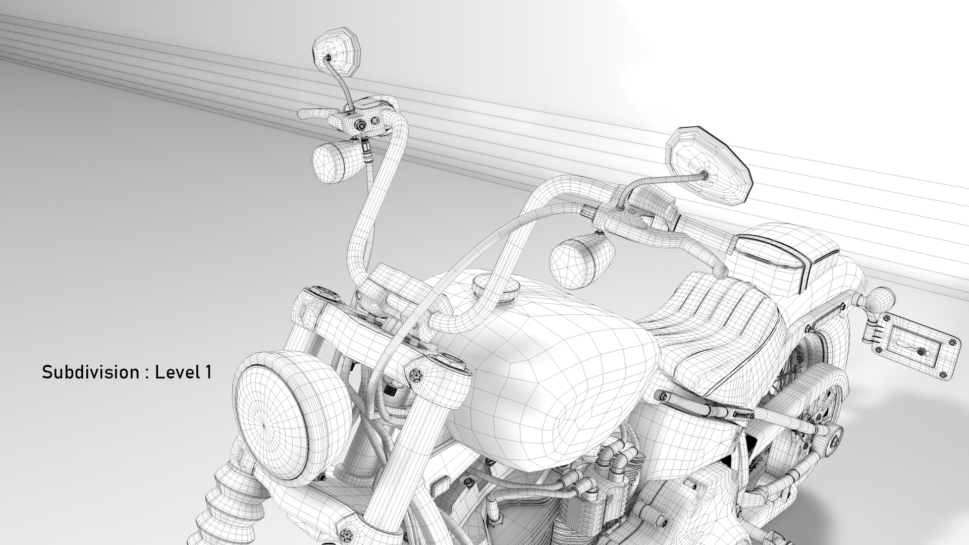 Harley Davidson Street Bob 2021 3D Model (Stone Washed White Pearl)