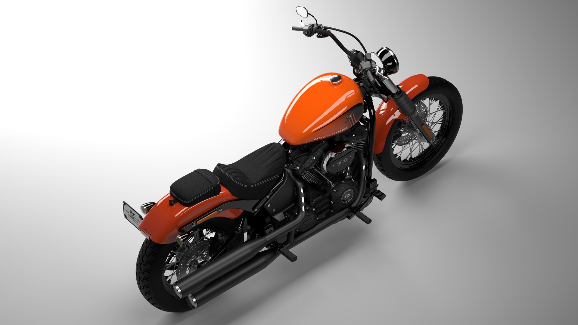 Harley Davidson Street Bob 2021 3D Model (Baja Orange)