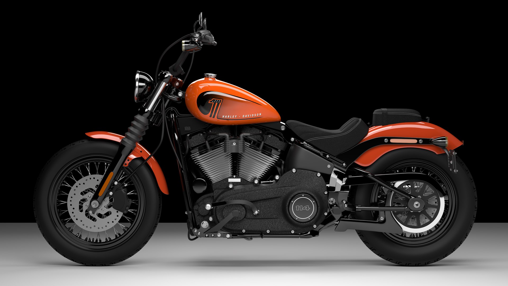 Harley Davidson Street Bob 2021 3D Model (Baja Orange)