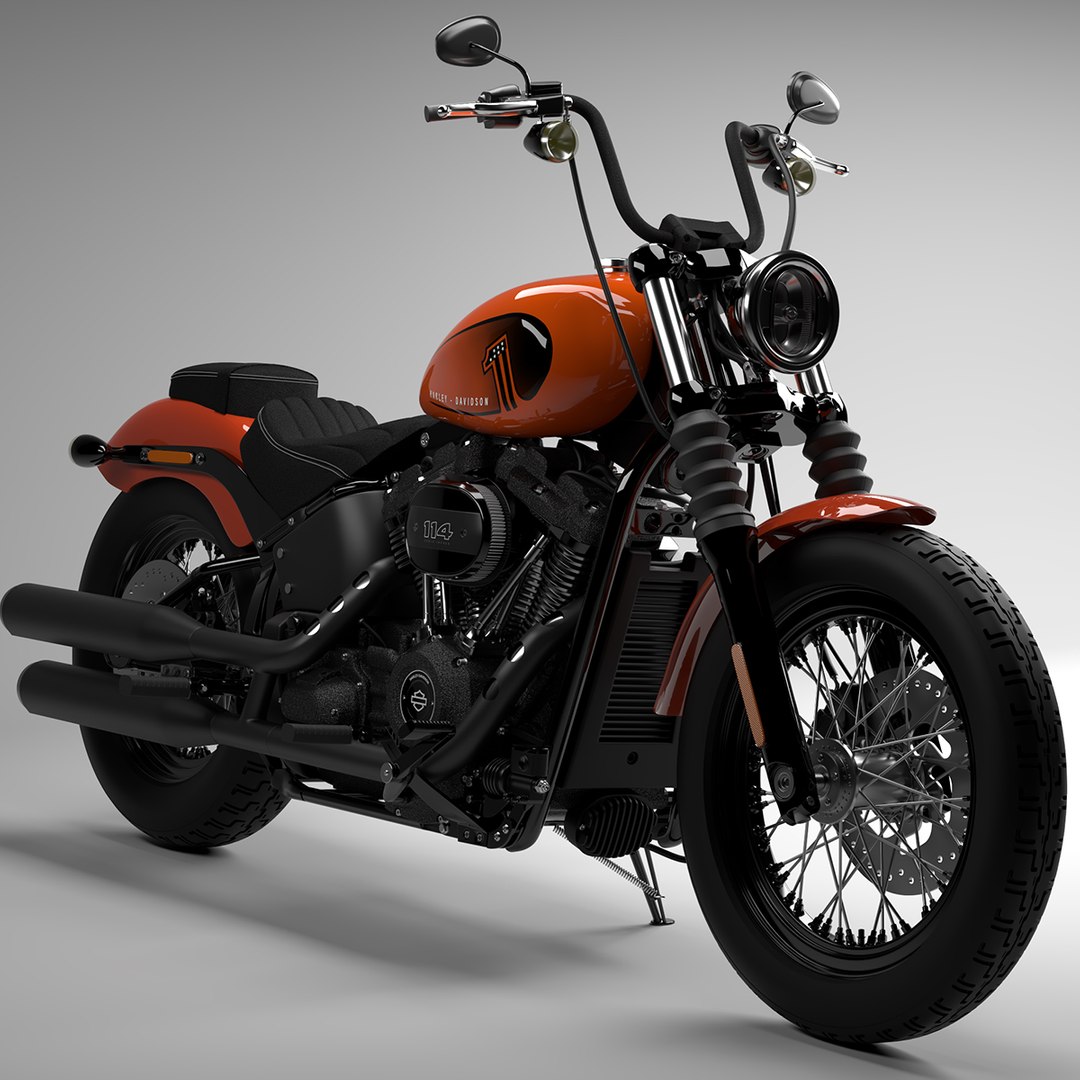 Harley Davidson Street Bob 2021 3D Model (Baja Orange)