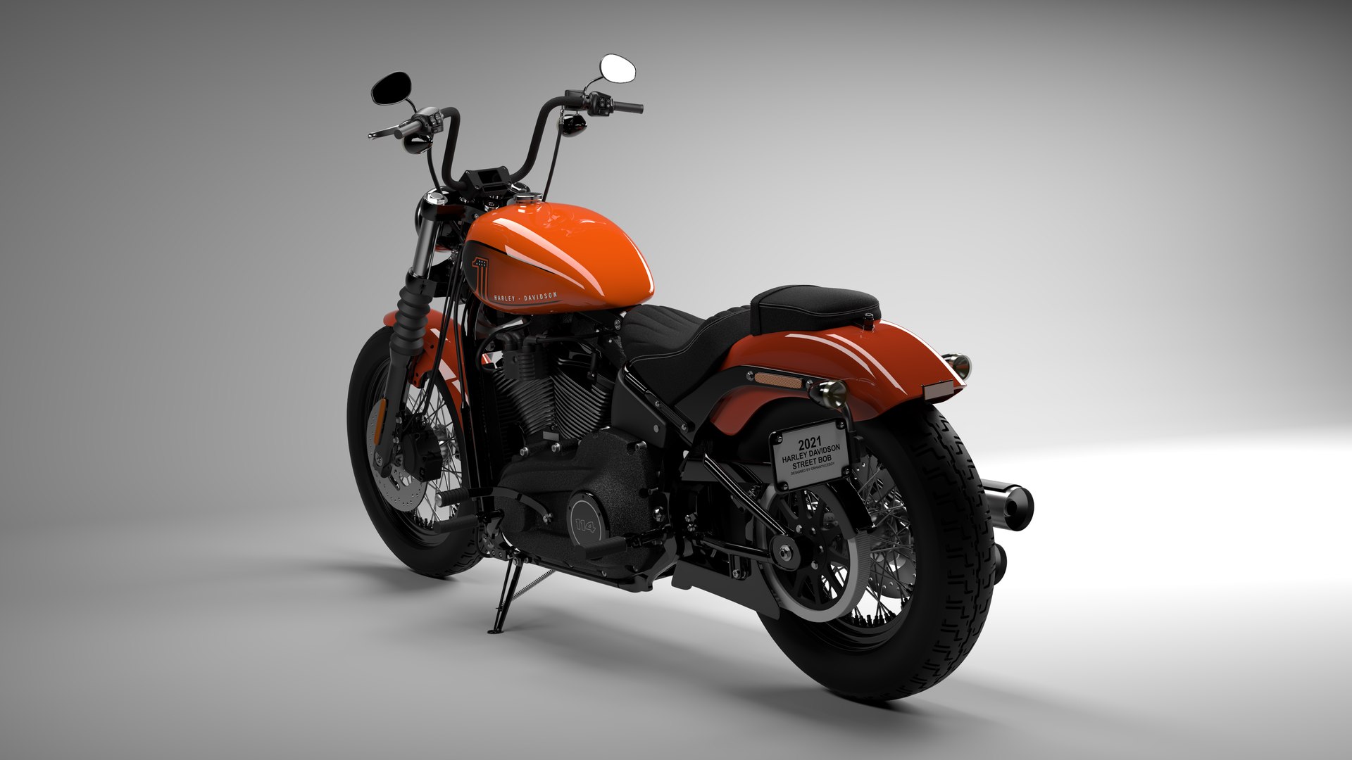 Harley Davidson Street Bob 2021 3D Model (All Colors)