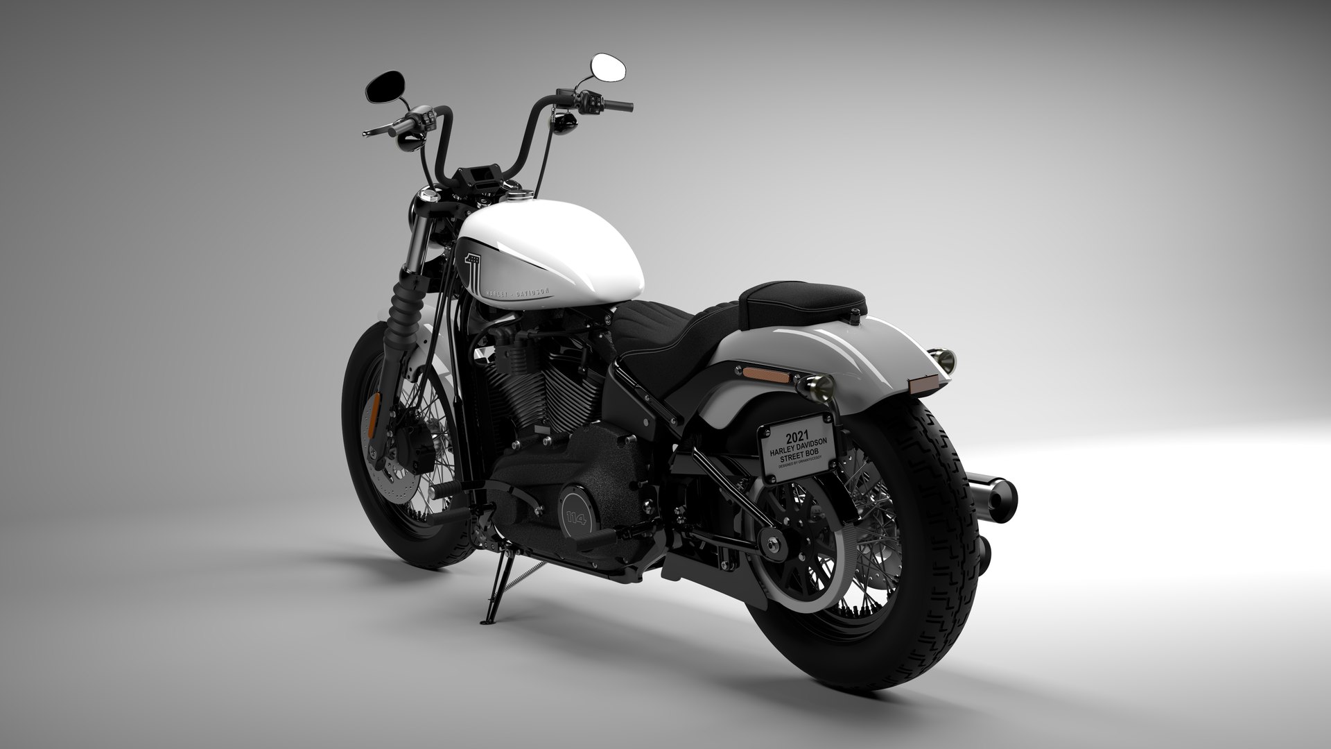 Harley Davidson Street Bob 2021 3D Model (All Colors)