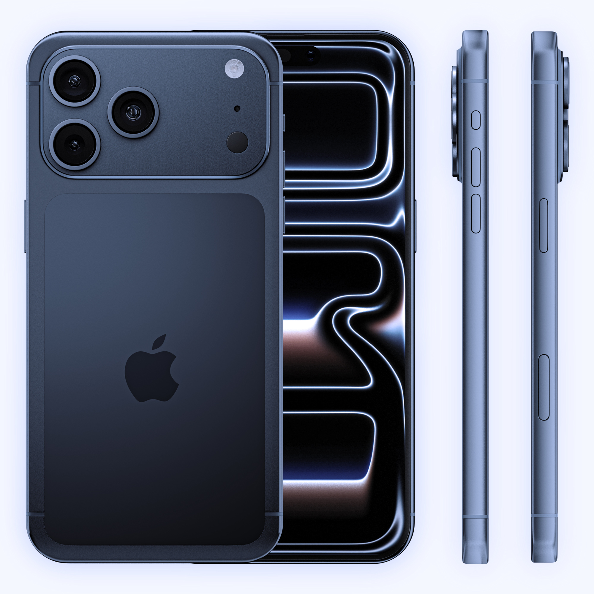 Apple iPhone 17 Pro Max 3D Model Deep Blue