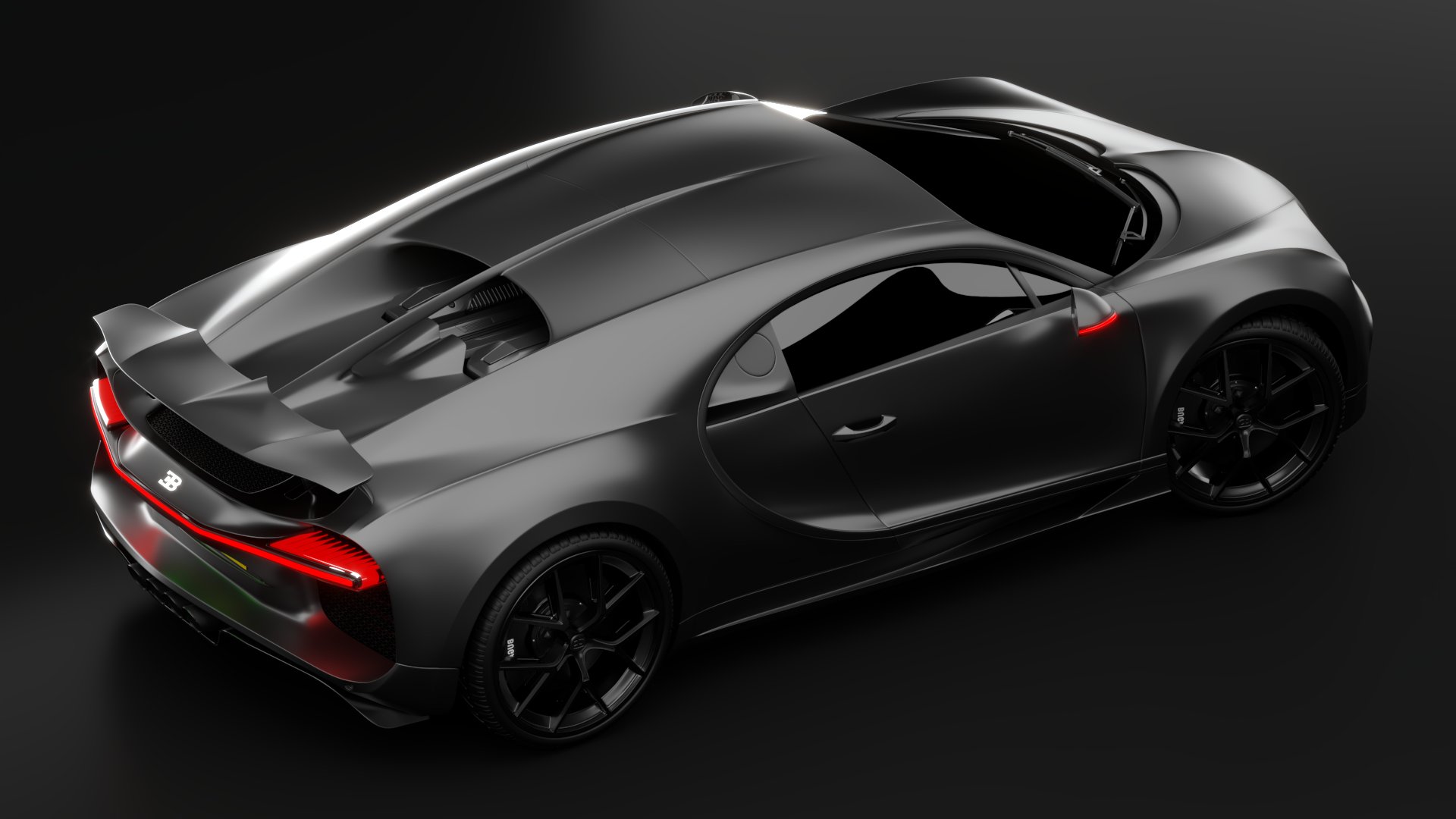 Bugatti Chiron Sport 3D Model 2021 Noire