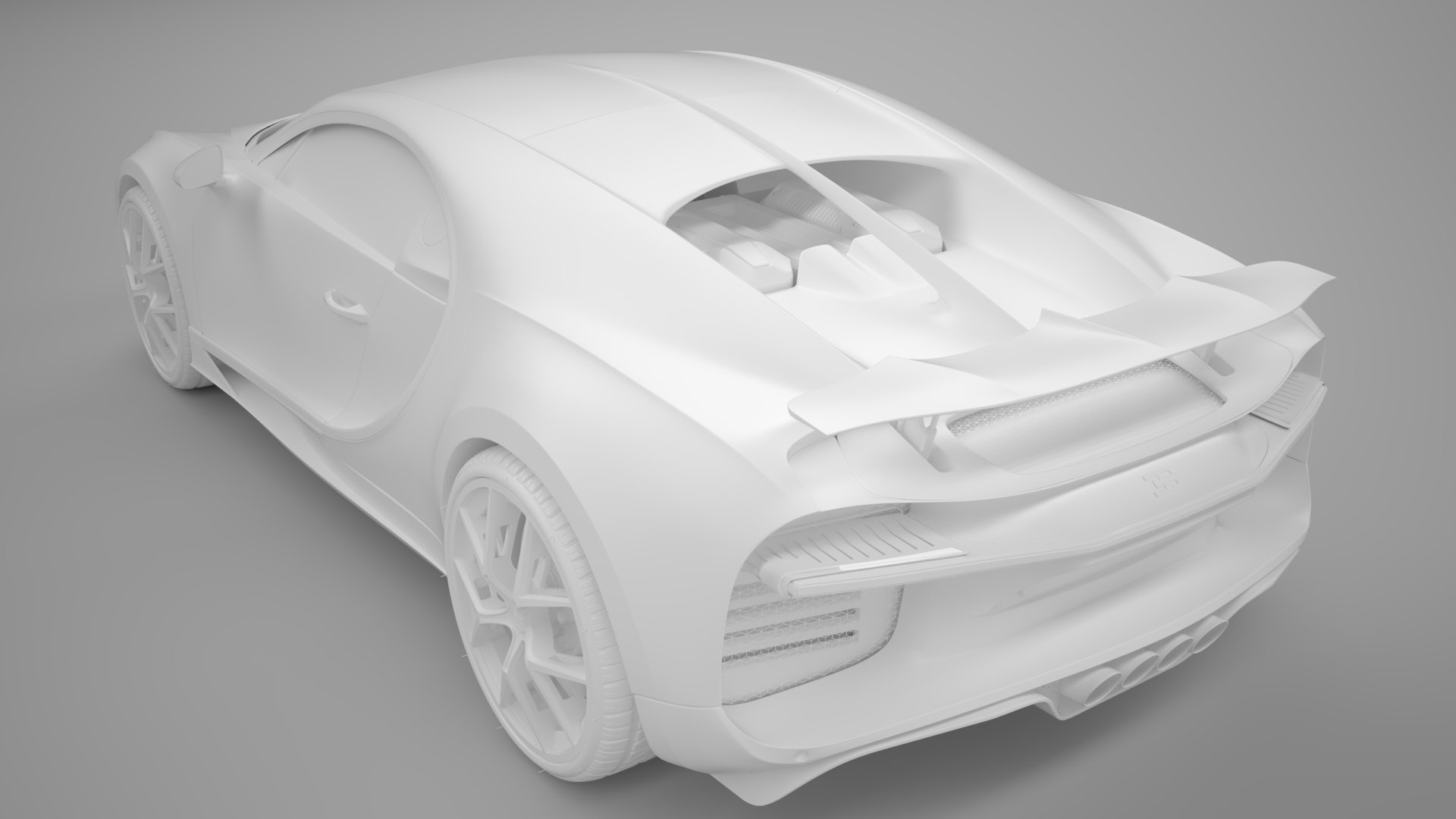 Bugatti Chiron Sport 3D Model 2021 Noire