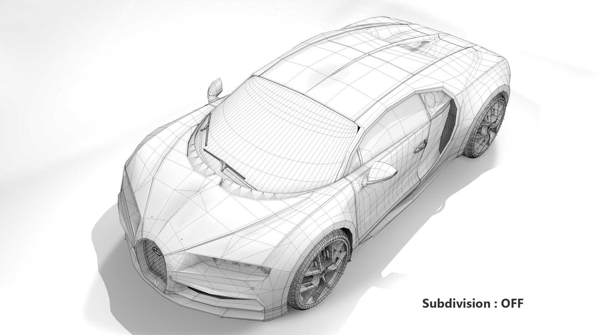 Bugatti Chiron Sport 3D Model 2021 Noire