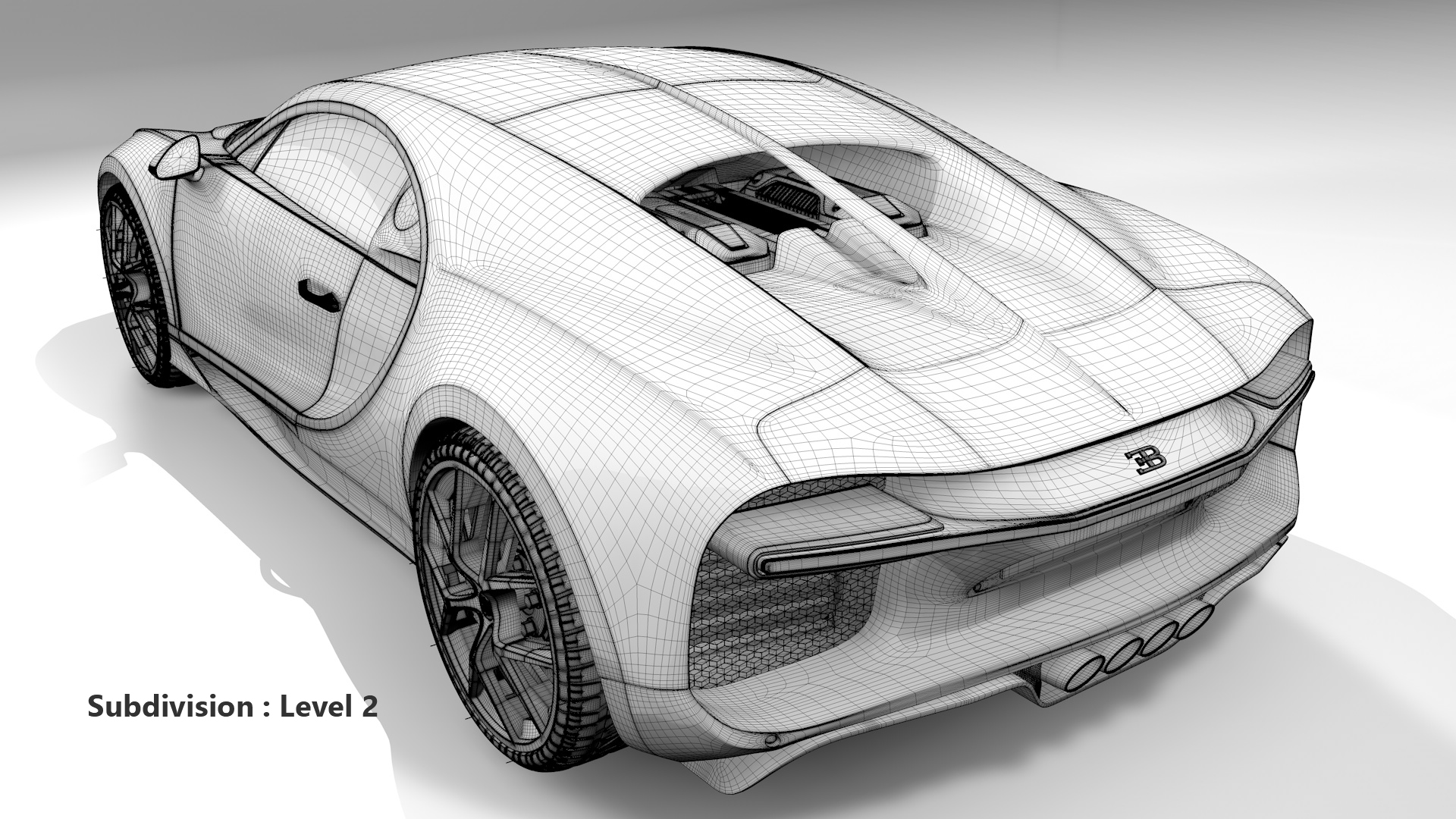 Bugatti Chiron Sport 3D Model 2021 Noire