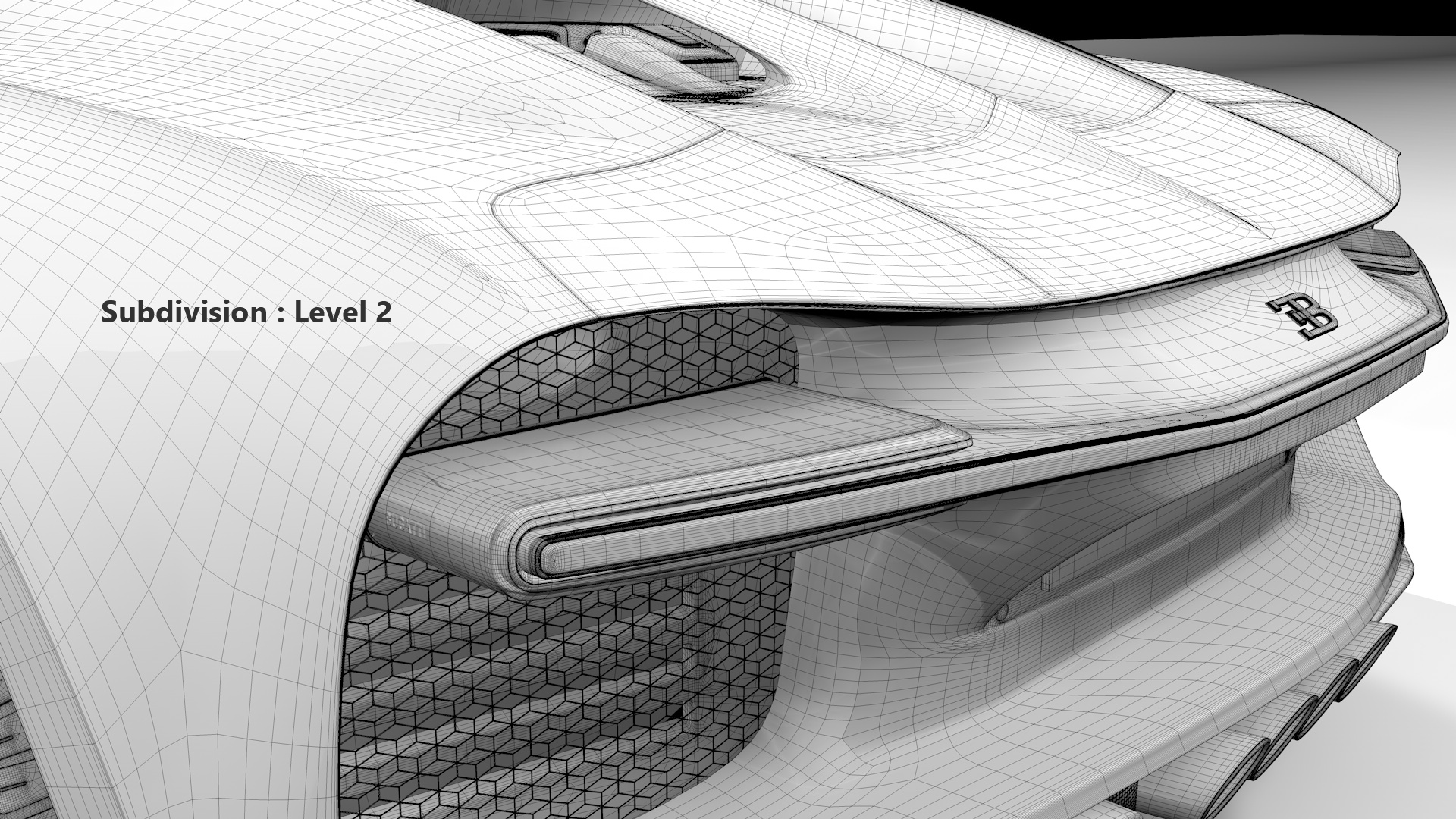 Bugatti Chiron Sport 3D Model 2021 Noire