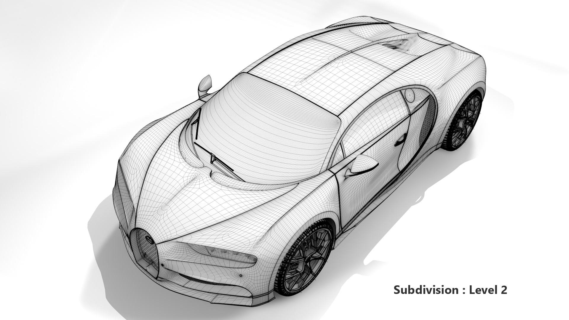 Bugatti Chiron Sport 3D Model 2021 Noire