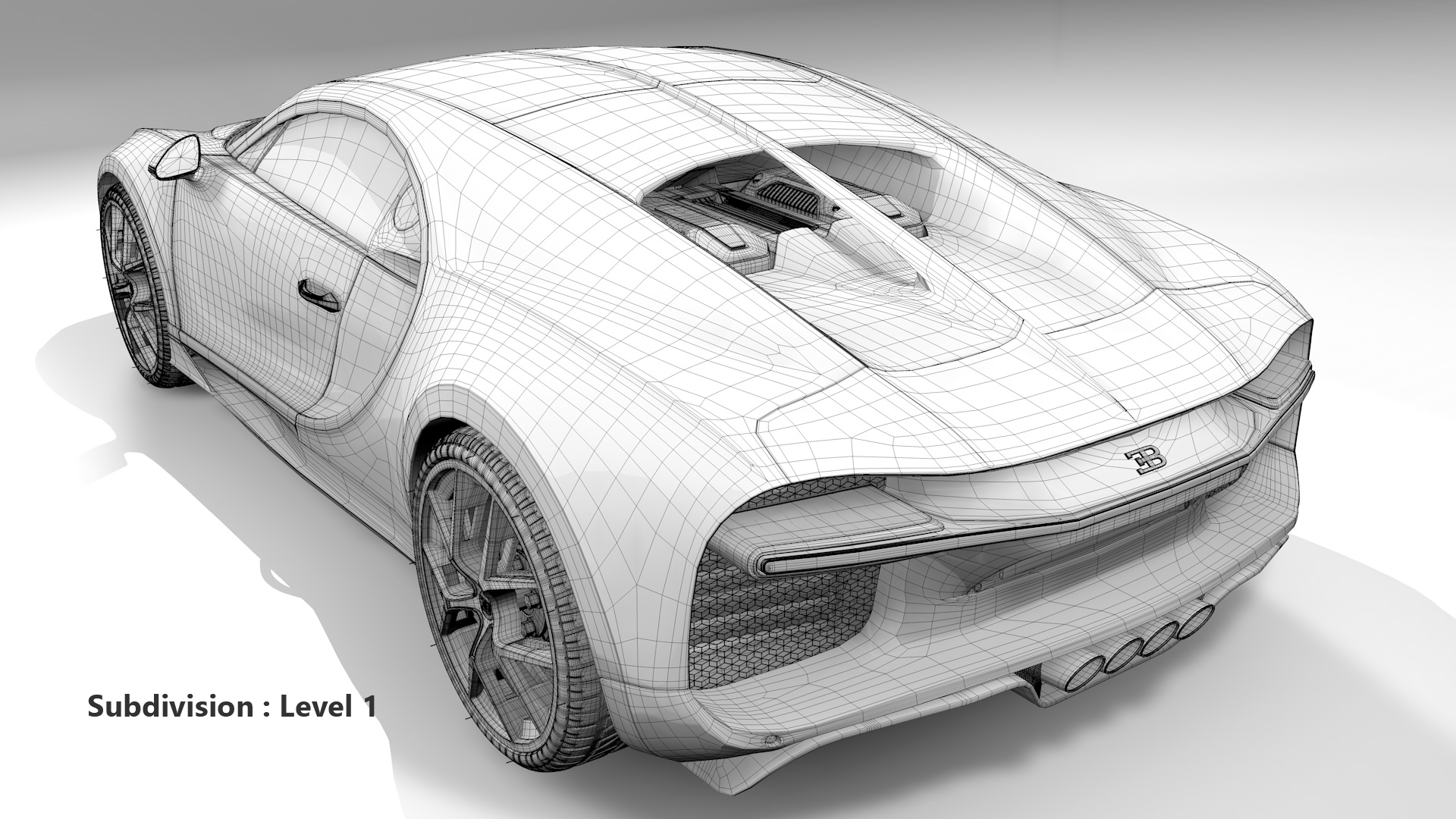 Bugatti Chiron Sport 3D Model 2021 Noire