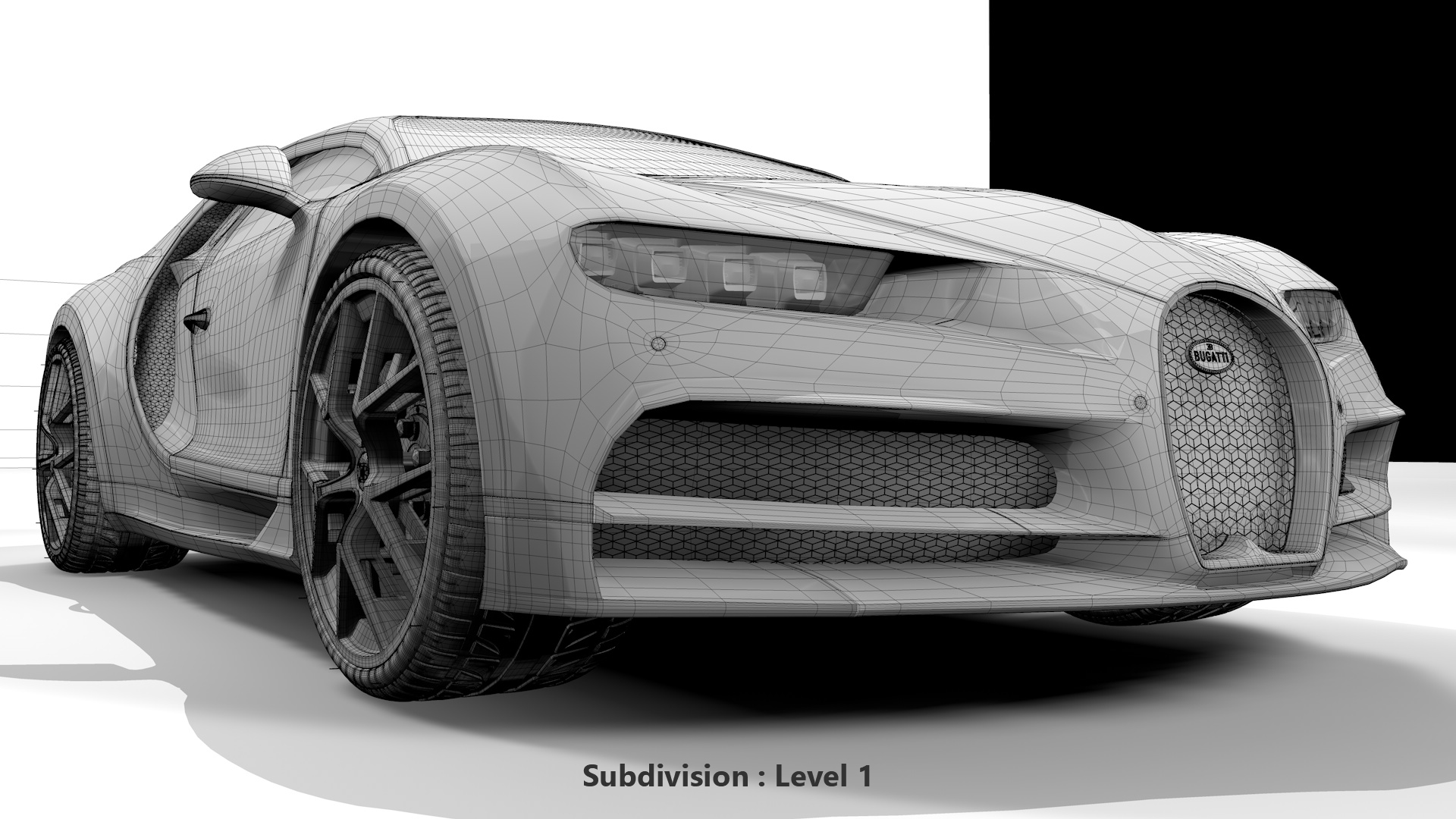 Bugatti Chiron Sport 3D Model 2021 Noire