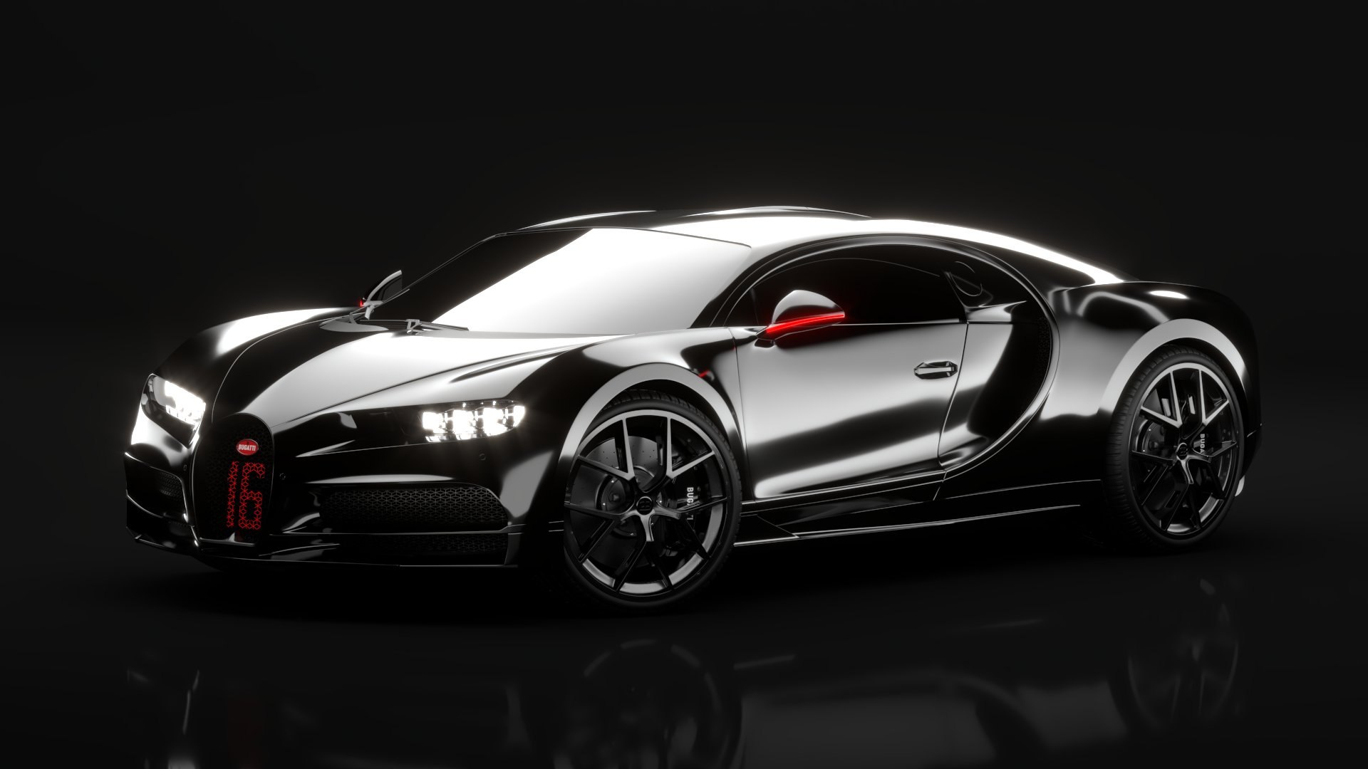 Bugatti Chiron Sport 3D Model 2021 Black