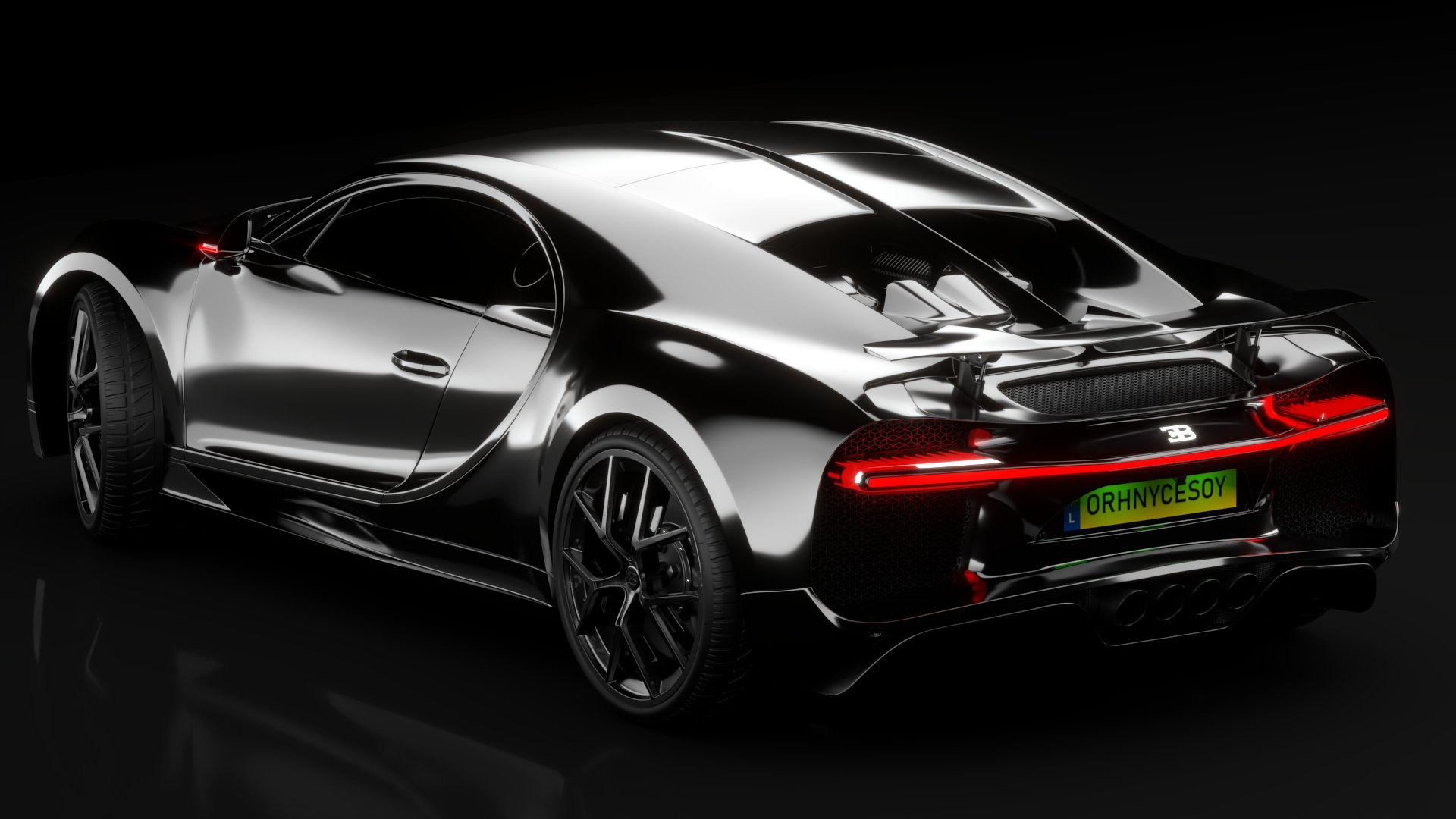 Bugatti Chiron Sport 3D Model 2021 Black