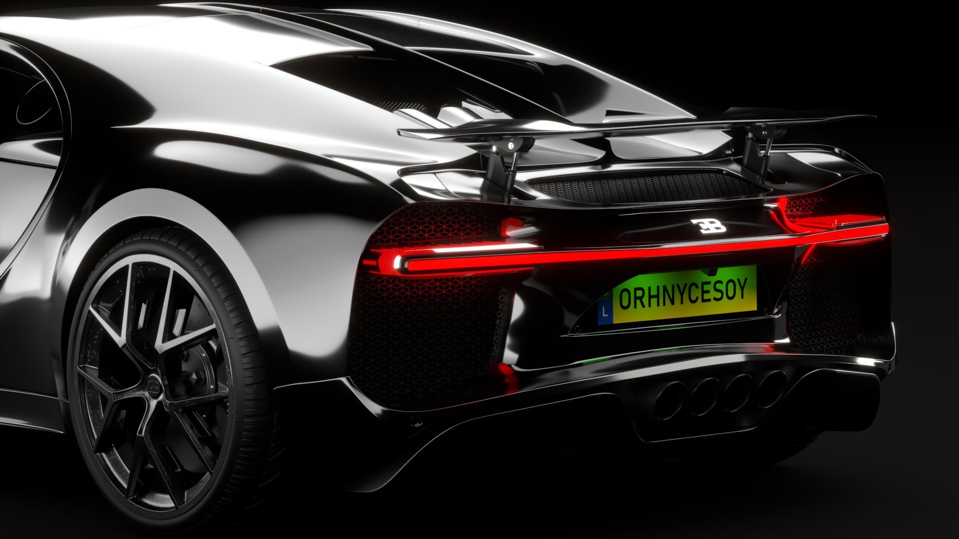 Bugatti Chiron Sport 3D Model 2021 Black