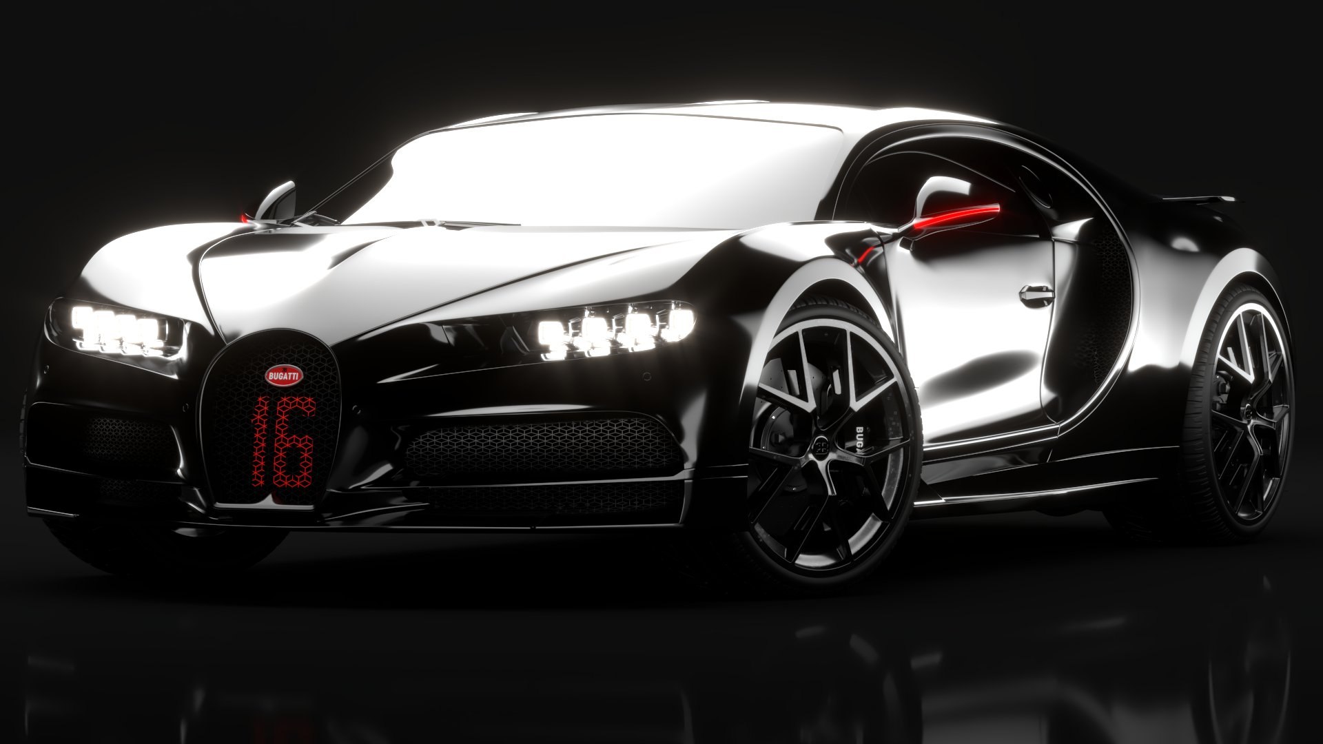 Bugatti Chiron Sport 3D Model 2021 Black