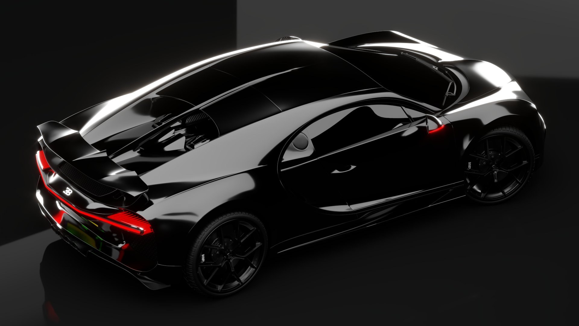 Bugatti Chiron Sport 3D Model 2021 Black