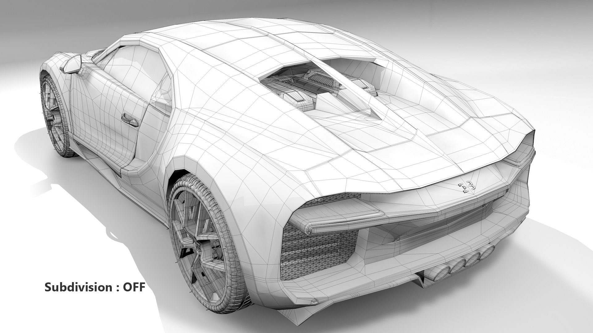 Bugatti Chiron Sport 3D Model 2021 Black