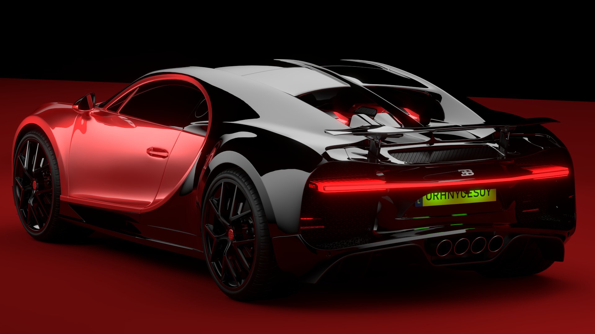 Bugatti Chiron Sport 3D Model 2021 Red