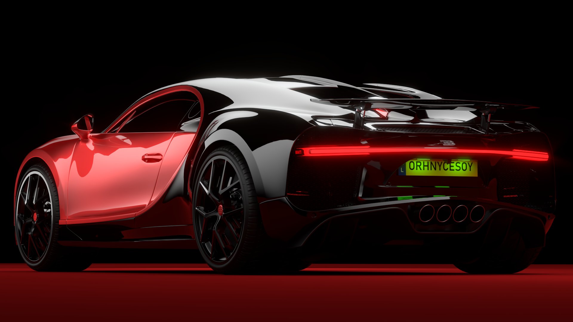 Bugatti Chiron Sport 3D Model 2021 Red