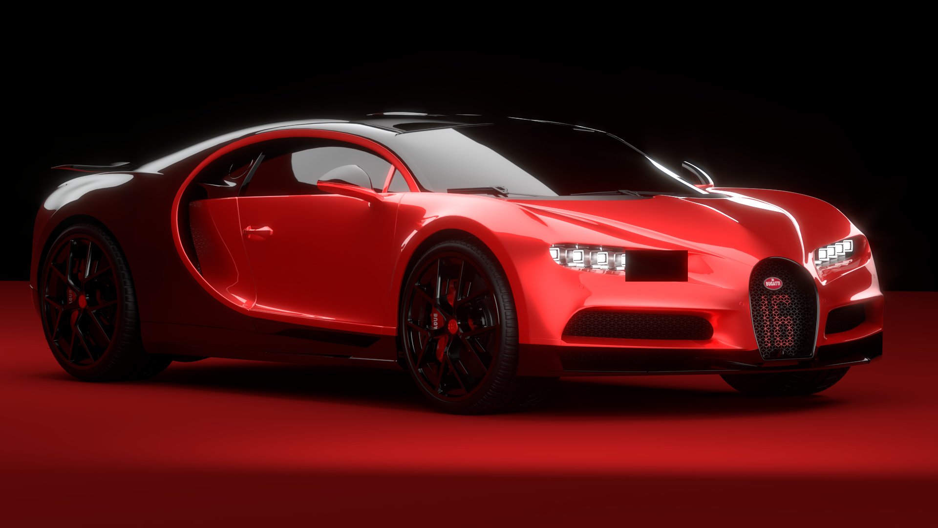 Bugatti Chiron Sport 3D Model 2021 Red