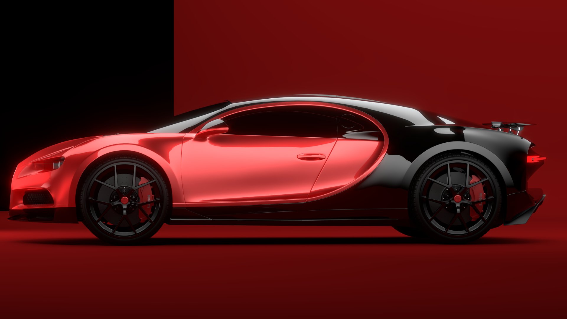 Bugatti Chiron Sport 3D Model 2021 Red