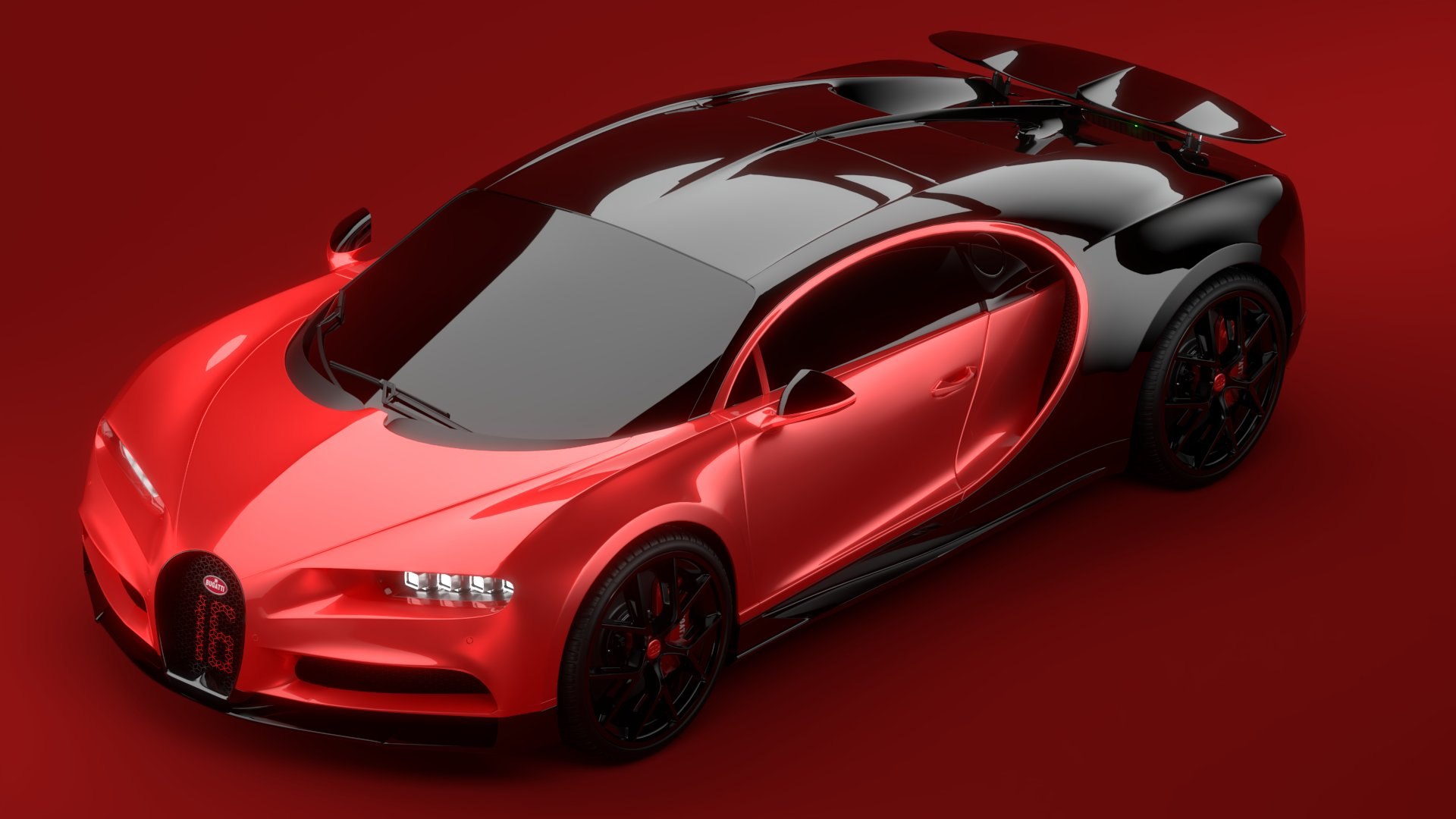Bugatti Chiron Sport 3D Model 2021 Red