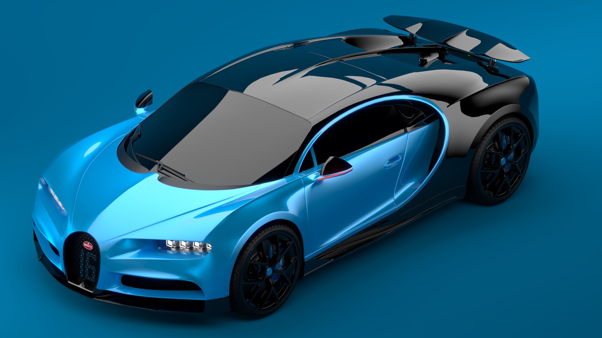 Bugatti Chiron Sport 3D Model 2021 Blue