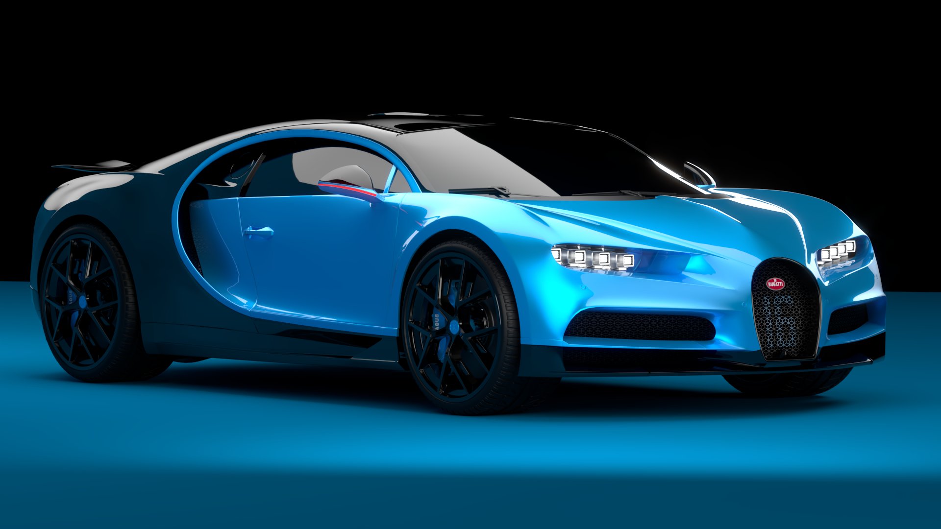 Bugatti Chiron Sport 3D Model 2021 Blue