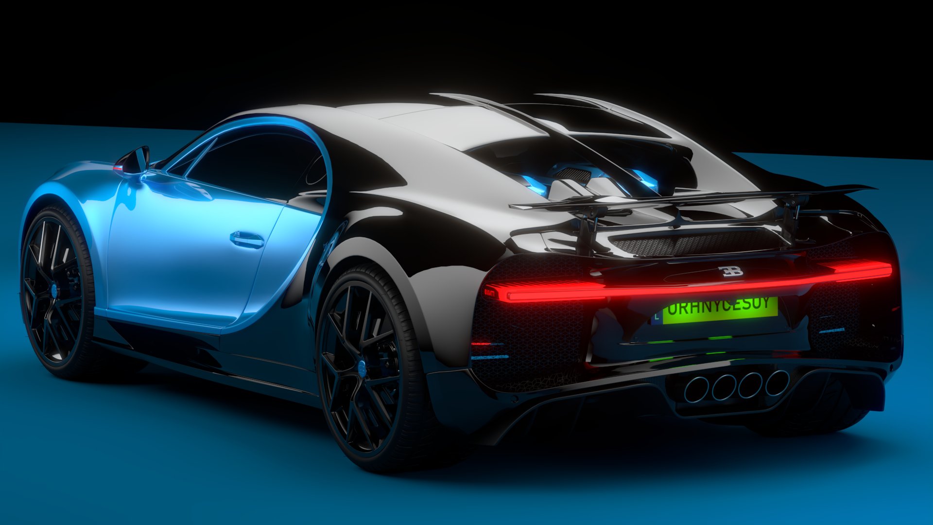 Bugatti Chiron Sport 3D Model 2021 Blue