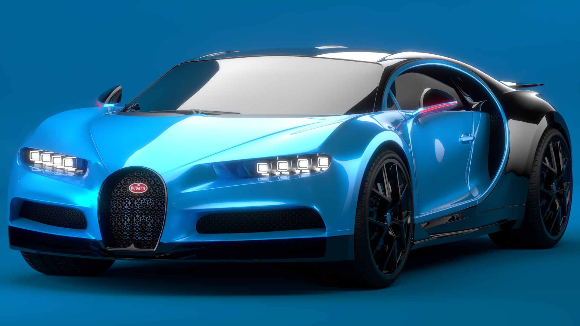 Bugatti Chiron Sport 3D Model 2021 Blue