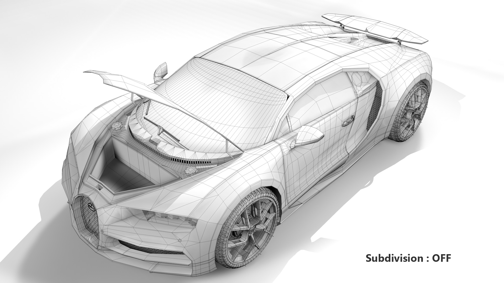 Bugatti Chiron Sport 3D Model 2021 Blue