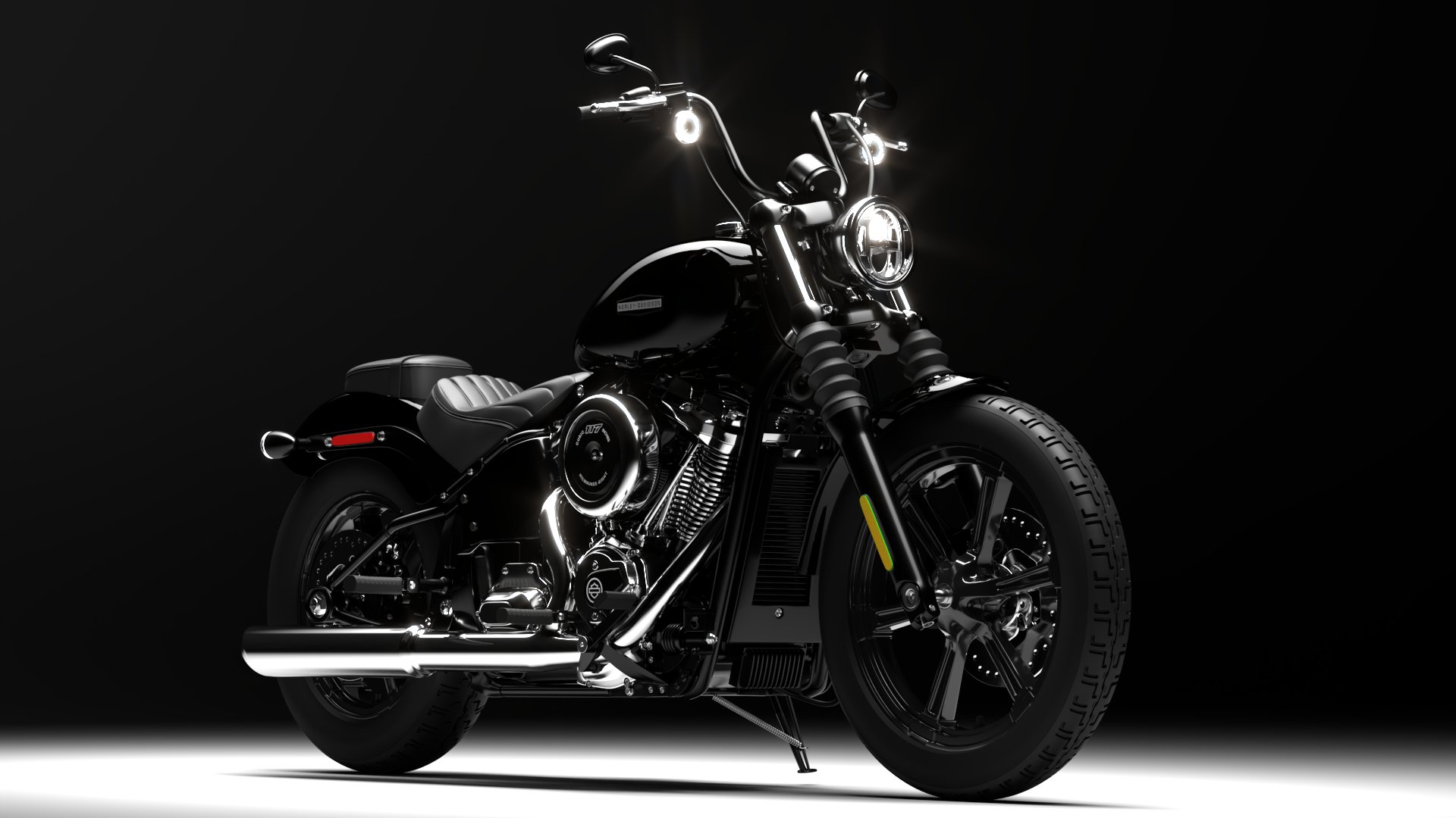 Harley Davidson Street Bob 2026 3D Model (Vivid Black)