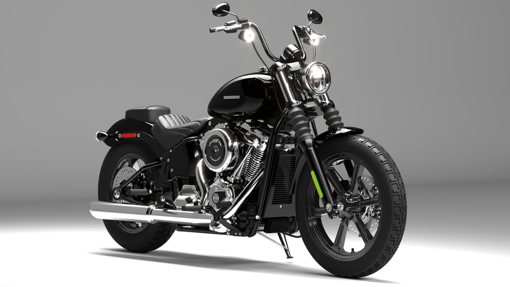 Harley Davidson Street Bob 2026 3D Model (Vivid Black)