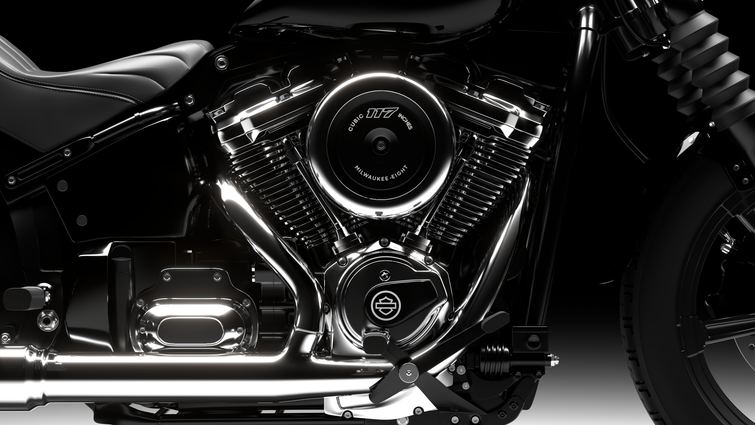 Harley Davidson Street Bob 2026 3D Model (Vivid Black)