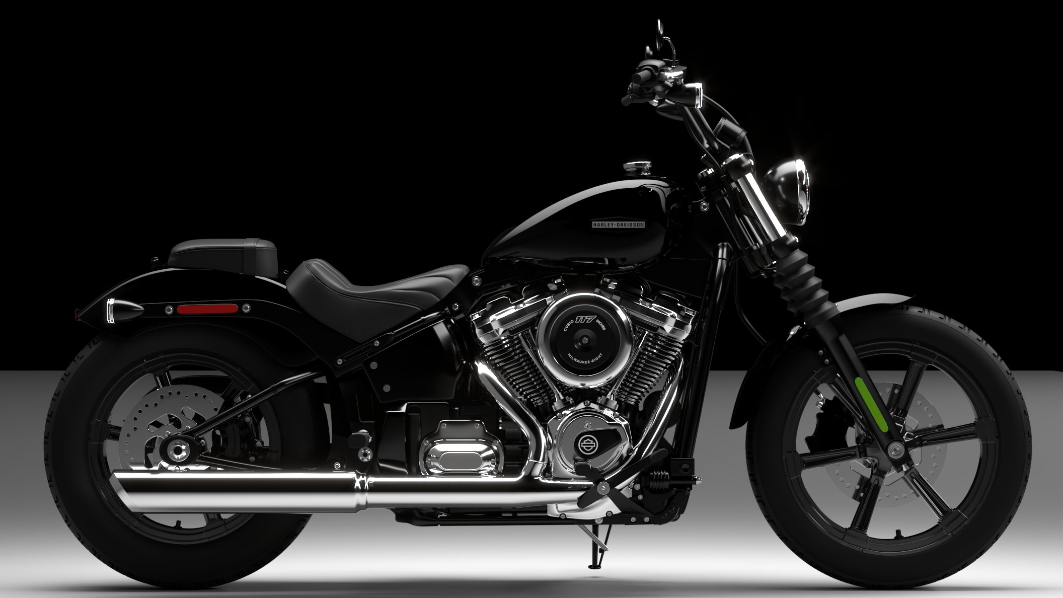 Harley Davidson Street Bob 2026 3D Model (Vivid Black)