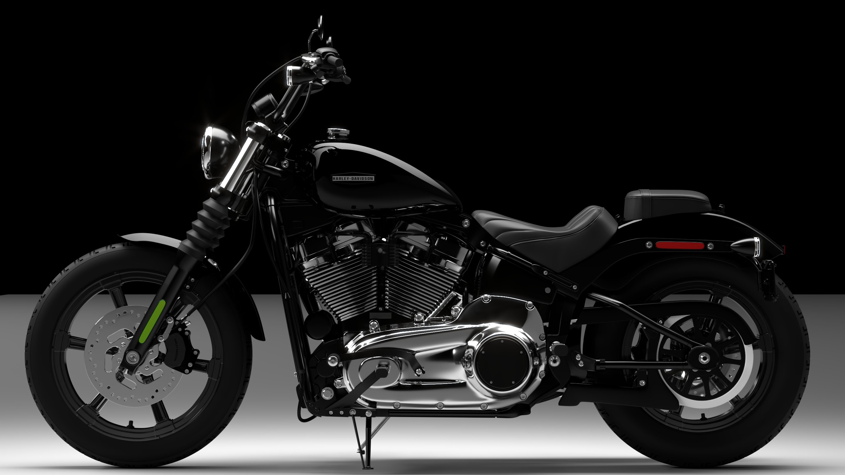 Harley Davidson Street Bob 2026 3D Model (Vivid Black)