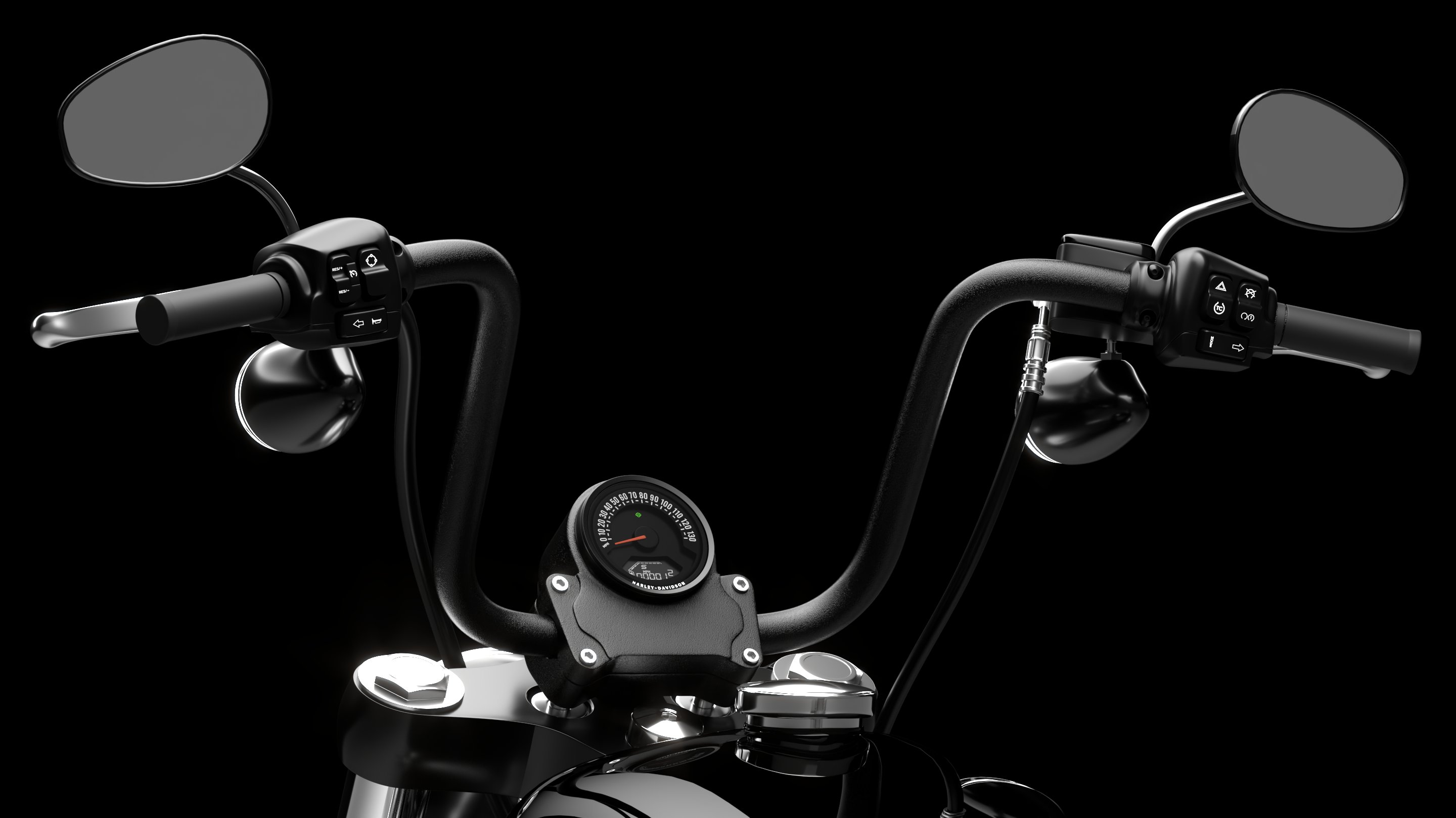 Harley Davidson Street Bob 2026 3D Model (Vivid Black)