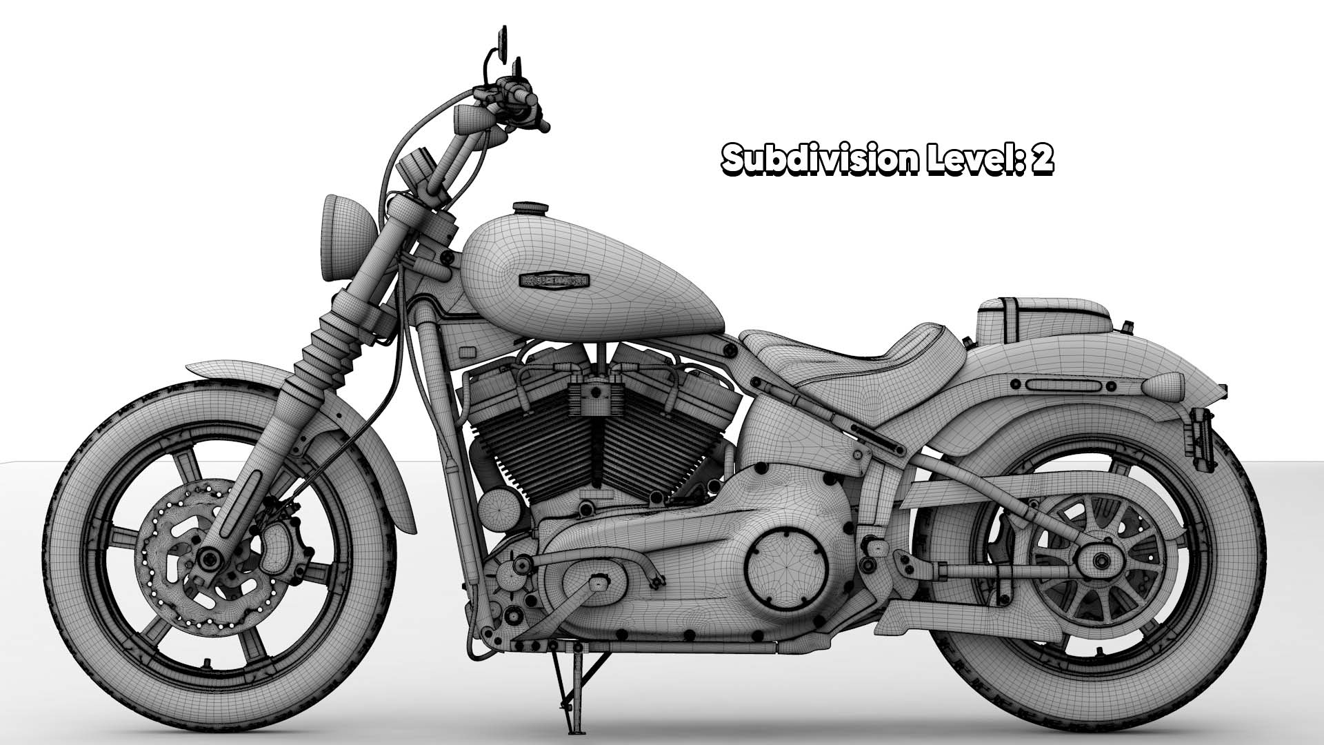 Harley Davidson Street Bob 2026 3D Model (Vivid Black)
