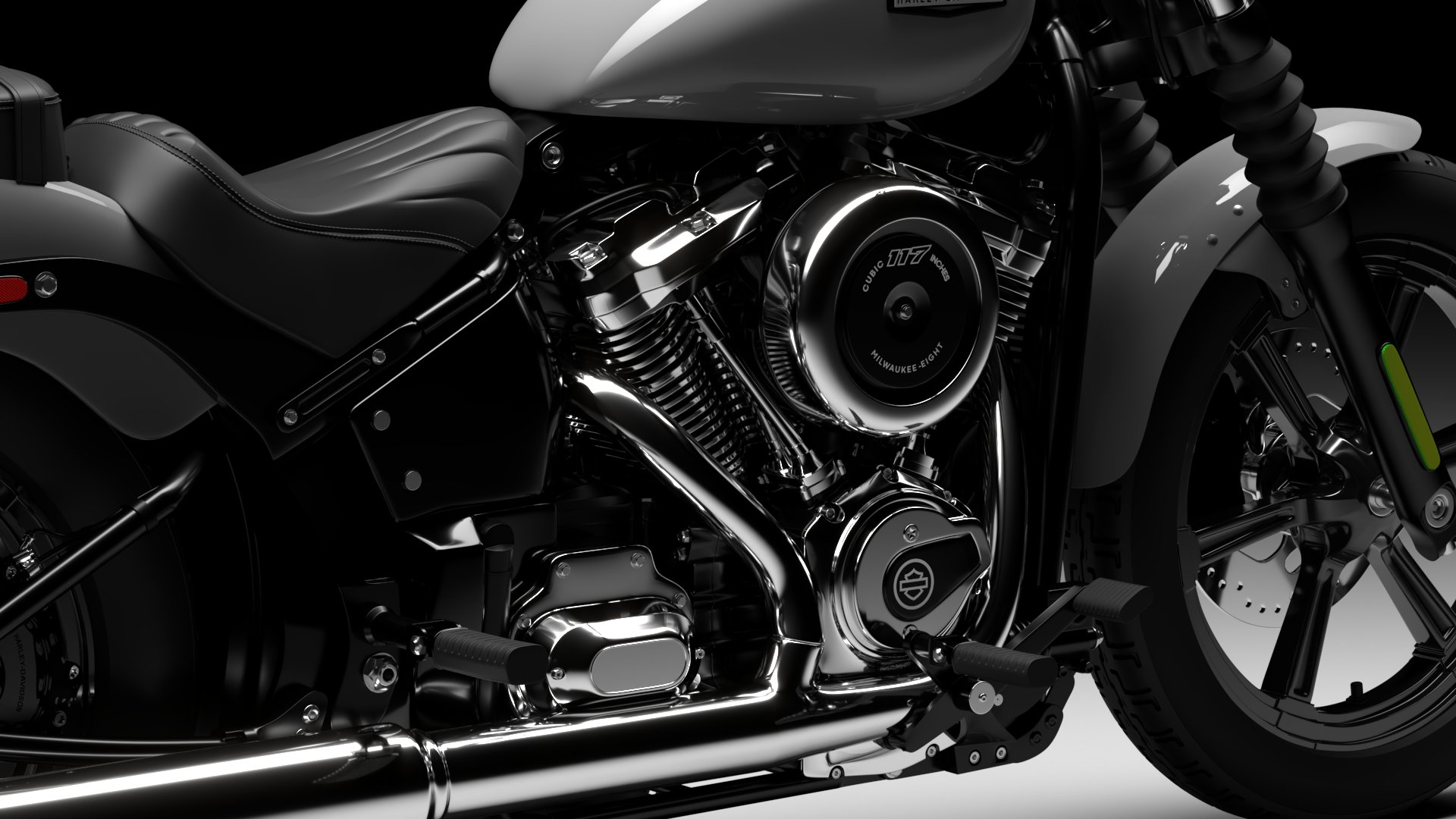 Harley Davidson Street Bob 2026 3D Model (Dark Billiard Gray)