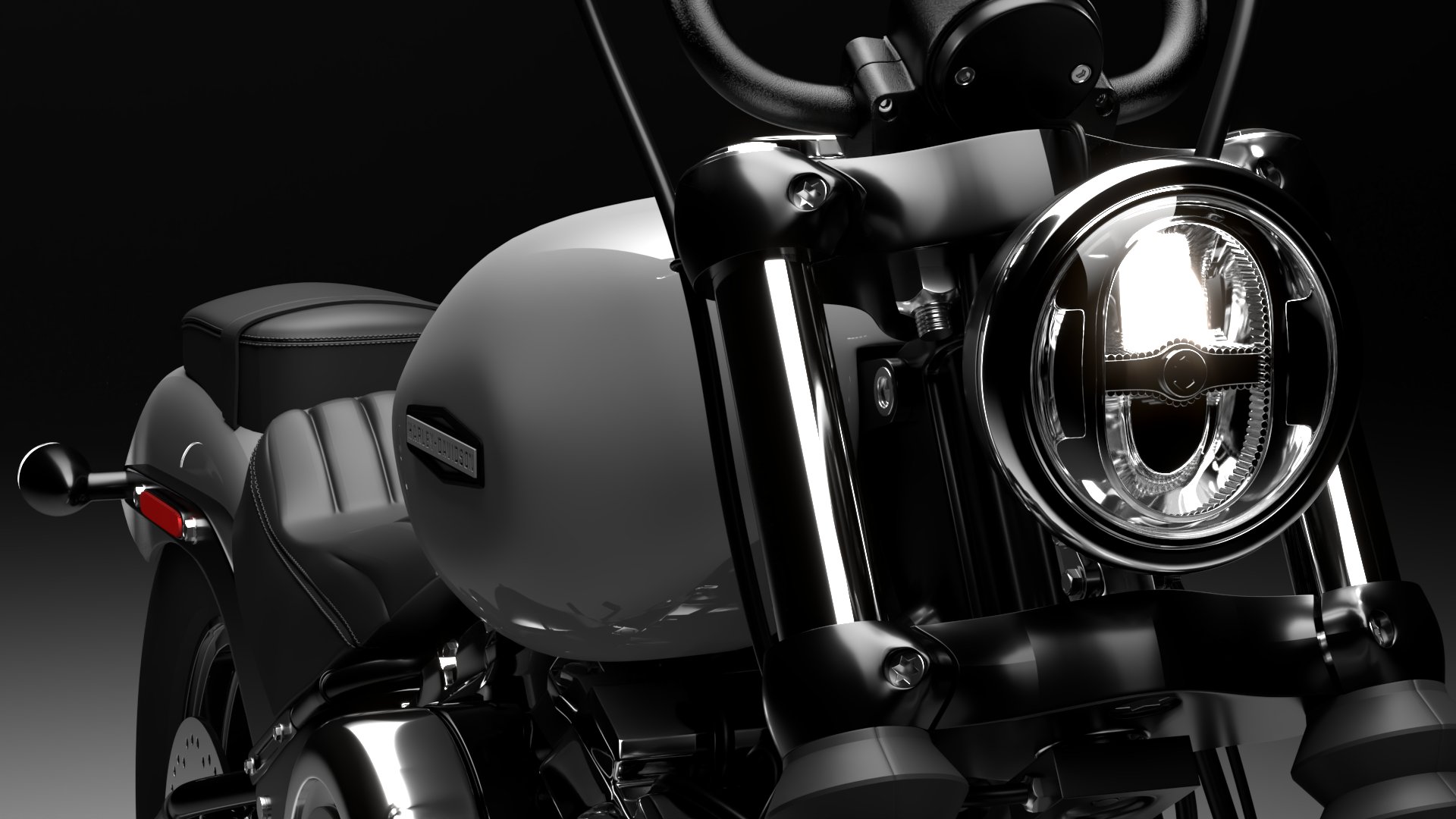 Harley Davidson Street Bob 2026 3D Model (Dark Billiard Gray)