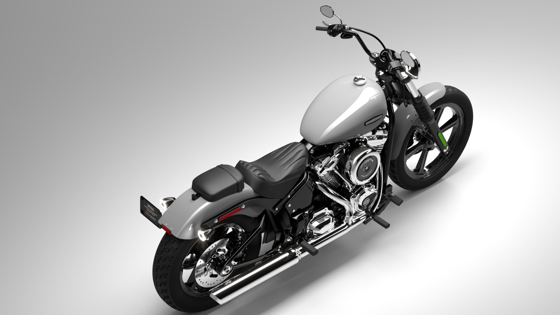Harley Davidson Street Bob 2026 3D Model (Dark Billiard Gray)