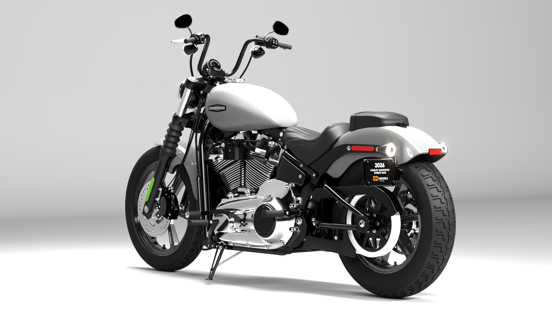 Harley Davidson Street Bob 2026 3D Model (Dark Billiard Gray)