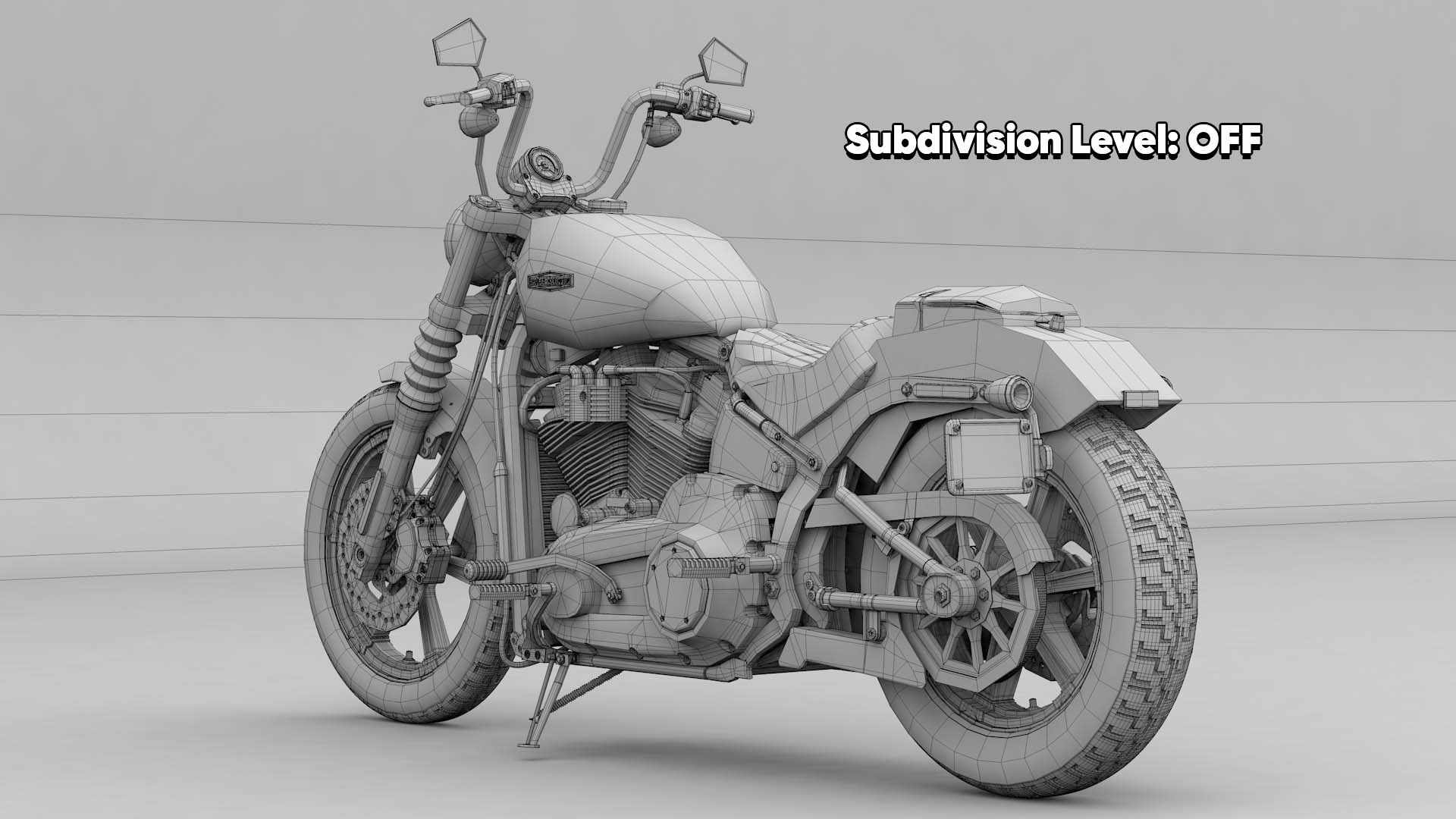Harley Davidson Street Bob 2026 3D Model (Dark Billiard Gray)