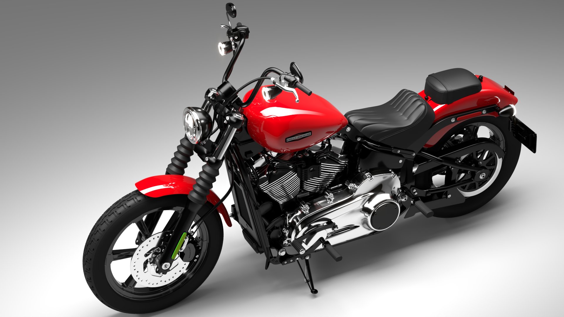 Harley Davidson Street Bob 2026 3D Model (Brilliant Red)