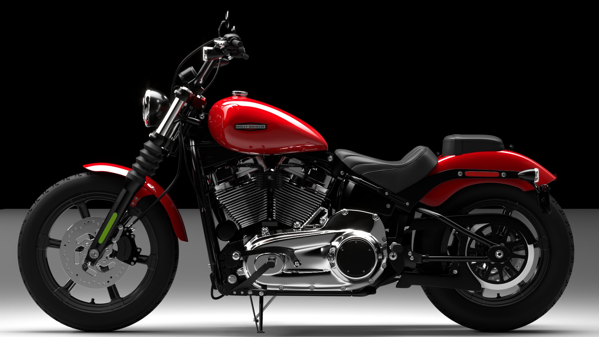 Harley Davidson Street Bob 2026 3D Model (Brilliant Red)